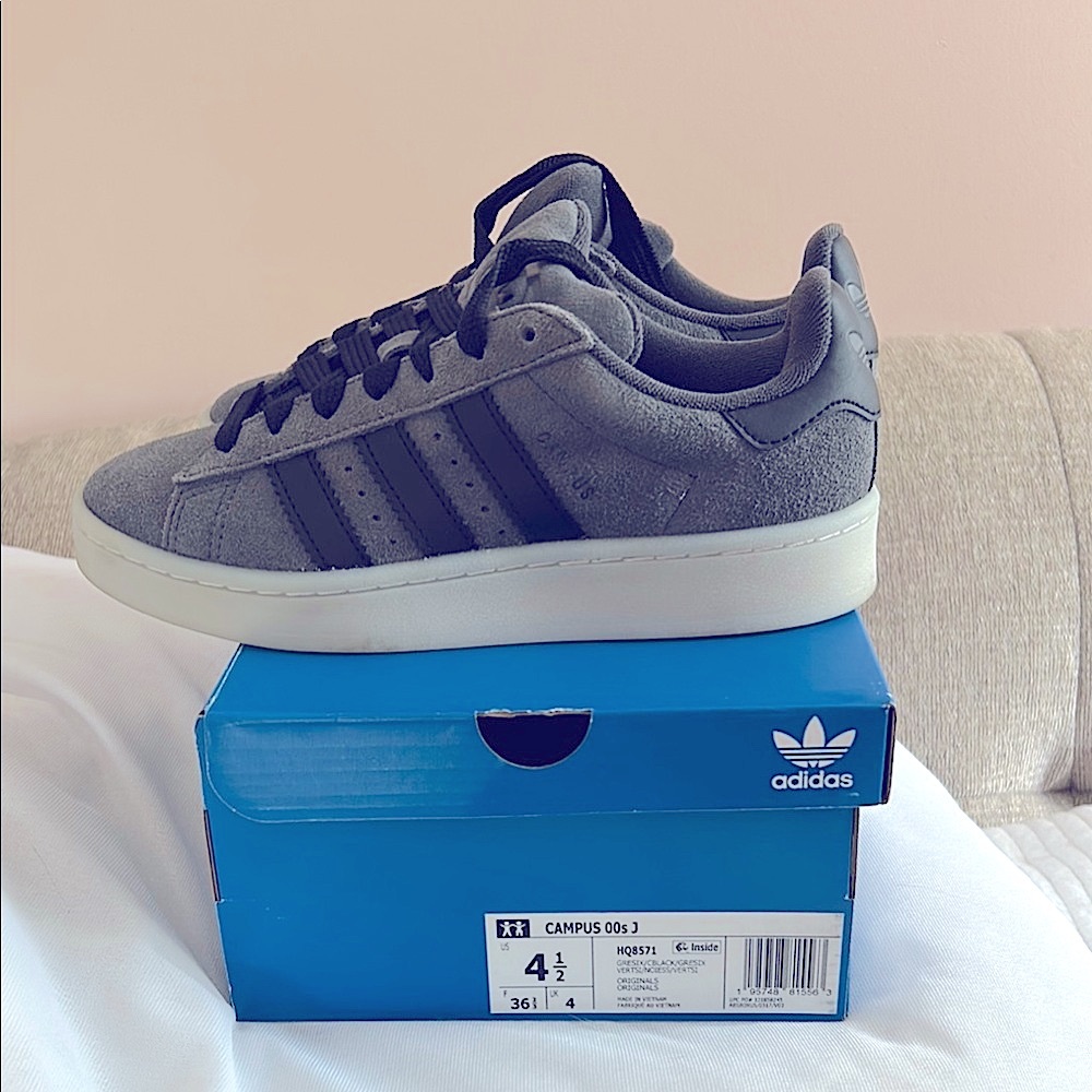 Adidas Campus Gray Sneakers with Black Accents